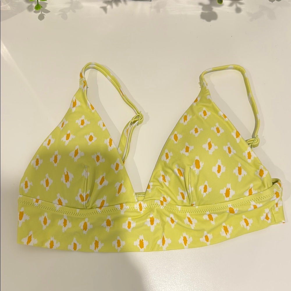 Yellow Patterned Bikini Top